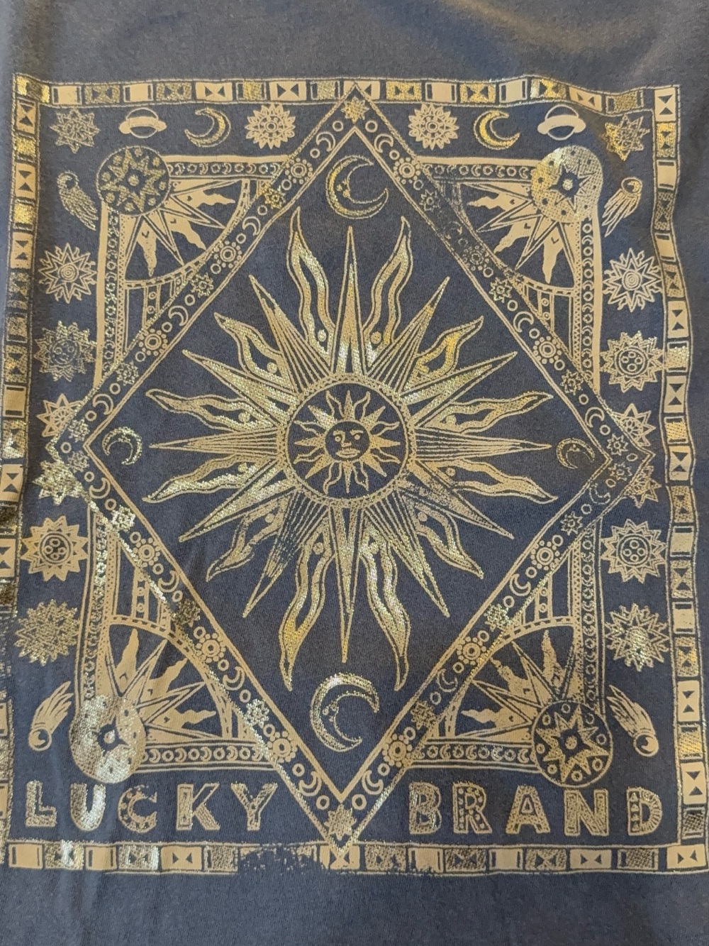 Lucky Brand Black and Gold Celestial Sun Tapestry